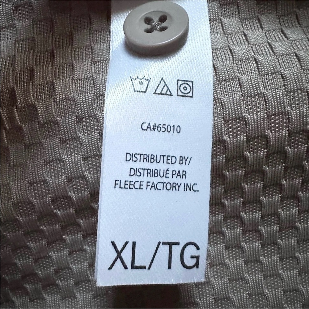 Fleece Factory XL Short Sleeve Button Up Shirt Taupe Brown Stretch NWT - Picture 6 of 8